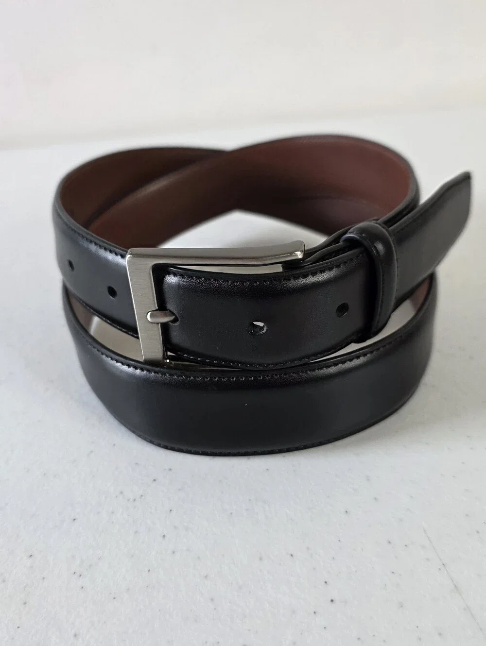 Original Penguin Genuine Leather Black Belt Size 34 Men's Women's Career Preppy